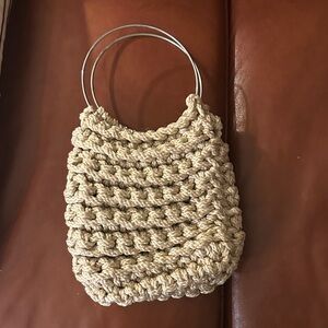 Handcrafted Beige Crochet Tote Bag